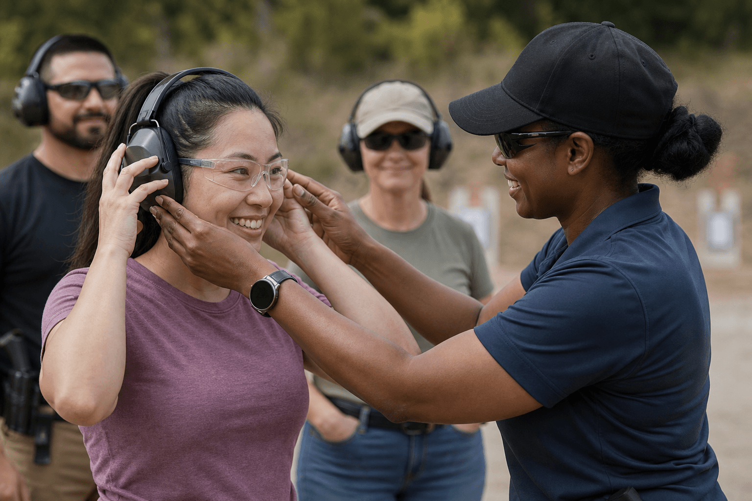 Instructor welcoming a new member at the range